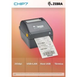 Impressora Térmica Etiquetas e Talões Zebra ZD421 Transferência (USB/RJ45) Cinza