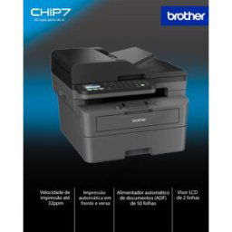 Impressora Multifunções Laser Monocromática Brother MFC-L2800DW WiFi Duplex