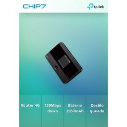 Router TP-LINK M7350 com modem 4G até 150Mbps / WiFi N Dual Band / Funcionamento autónomo com bateria de 2550mAh / Equipamento desbloqueado para todas as redes