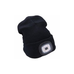 Extol - Gorro com lanterna frontal recarregável por USB 300 mAh, preto, tam. único
