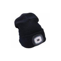 Extol - Gorro com uma lanterna de cabeça e carregador USB 300 mAh preto tamanho UNI