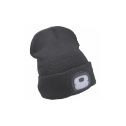 Extol - Gorro com lanterna frontal recarregável por USB, bateria 250 mAh, cinzento escuro, tam. ÚNICO