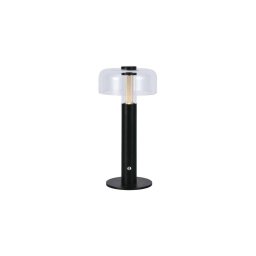 Lâmpada de mesa LED recarregável dimmável 1W 5V 3000K 1800mAh preta