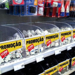 Contentor plástico para prateleira
