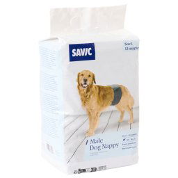 Fraldas Savic para tamanho masculino. L: 53-76cm, 12 peças cão