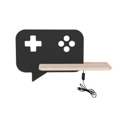Candeeiro de parede para criança LED com prateleira CONSOLE LED/5W/230V preto