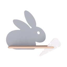 LED Luminária de parede infantil RABBIT LED/4W/230V cinza/branco/madeira com pra