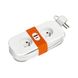 Extensão 2Z + 2xUSB 1,4 m branca