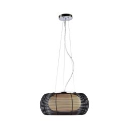 Searchlight 20025 - Candeeiro suspenso 2xE27/60W/230V diâmetro 40 cm preto