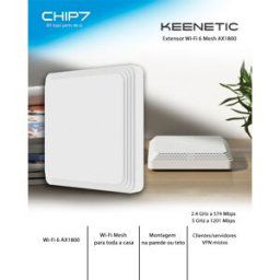 Router / Extensor / Access Point Keenetic Voyager Pro Wi-Fi 6 Mesh AX1800 com Switch Inteligente Gigabit 2 Portas e PoE