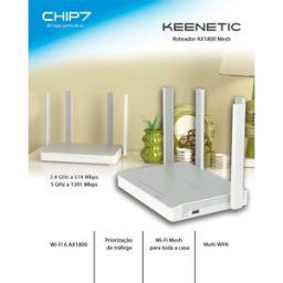 Router Keenetic Hopper AX1800 Mesh Wi-Fi 6 com Switch Inteligente Gigabit 4 Portas