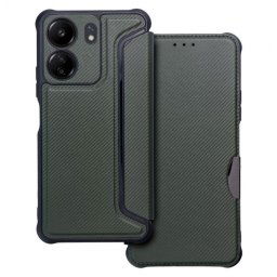 Capa Xiaomi Redmi 13C, Poco C65 Flip Book RAZOR Verde Escuro