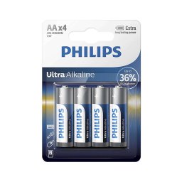 Philips LR6E4B/10 - 4 pçs Pilha alcalina AA ULTRA ALKALINE 1,5V 2800mAh