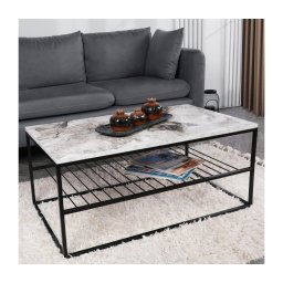 Mesa de centro ASUDE 43x95 cm preto/branco