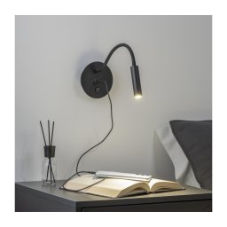 Brilagi - Candeeiro de parede LED flexível com porta USB MAYA LED/3W/230V preto
