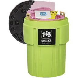 PIG Kit de emergência em recipiente de 360 l com cor de sinalização, versão para químicos, absorve 236,8 l