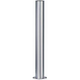 kaiserkraft Poste de barreira em aço inoxidável, com cabeça plana, encaixe de solo para encastrar em betão, Ø 102 mm, fecho triangular