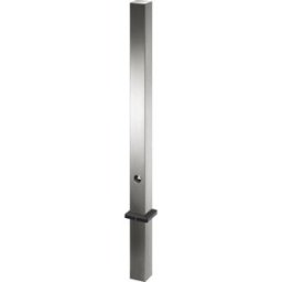 kaiserkraft Poste de barreira em aço inoxidável, com cabeça plana, encaixe de solo para encastrar em betão, 70 x 70 mm