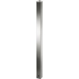 kaiserkraft Poste de barreira em aço inoxidável, com cabeça direita, para encastrar em betão com encaixe de solo, 70 x 70 mm