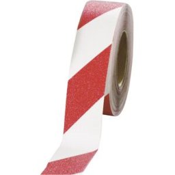 COBA Fita antiderrapante, autocolante, largura 50 mm, vermelho/branco, rolo, a partir de 3 unid.