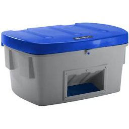 eurokraft pro Recipiente universal e para material a granel, com abertura de remoção, 550 l, tampa azul