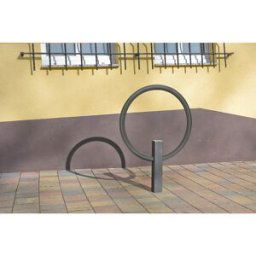kaiserkraft Arco de encosto GIRO, tubo redondo 48/3 mm, galvanizado a fogo, para encastrar em betão