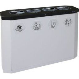 kaiserkraft Coletor de materiais recicláveis Sixco smart, capacidade 4 x 45 l, cinzento claro