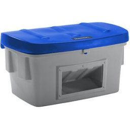eurokraft pro Recipiente universal e para material a granel, com abertura de remoção, 400 l, tampa azul