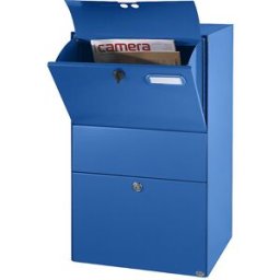 kaiserkraft Caixa de correio XXL, LxAxP 390 x 650 x 315 mm, azul de sinalização RAL 5005