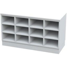 kaiserkraft Banco de vestiário Sitover, unilateral, revestido a melamina, 9 compartimentos, comprimento 820 mm, branco