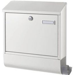 kaiserkraft Caixa de correio, com rolo para jornais, branco trânsito RAL 9016