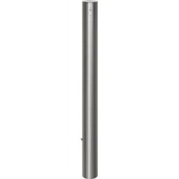 kaiserkraft Poste de barreira em aço inoxidável, com cabeça plana, encaixe de solo para encastrar em betão, Ø 102 mm, cilindro de perfil