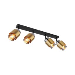 Globo 15560-4 - Foco MILLEY 4xE27/40W/230V preto/latão