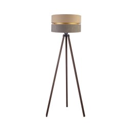 Duolla - Candeeiro de chão DUO 1xE27/60W/230V diâmetro 44 cm bege/cinzento/castanho