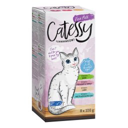 64x100g misto II em patê Catessy comida húmida para gatos