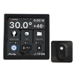 Shelly Wall Display Preto Ecrã Touch 4'' de parede p/ controlo centralizado + Sensor de Temperatura e Humidade
