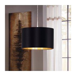 Eglo 78691 - Candeeiro suspenso MASERLO 1xE27/60W/230V diâmetro 38 cm preto/cobre