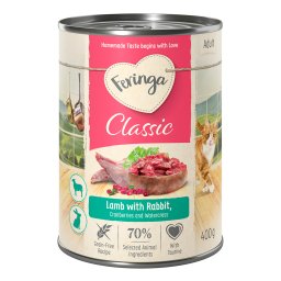 24x400g cordeiro e coelho Feringa Classic Meat Menu latas gatos