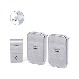 Aigostar - CONJUNTO 2x Campainhas Sem Fios Plug-in 230V IP44 prateado