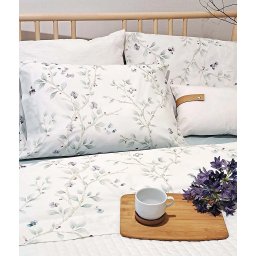 Cama 160 cm - Jogo lençois 100% algodao percal - ASIAN FLOWER: 1 lençol capa ajustable 160x200+30 cm + 1 lençol superior 240x290 cm + (2) Fronhas 50x70 cm