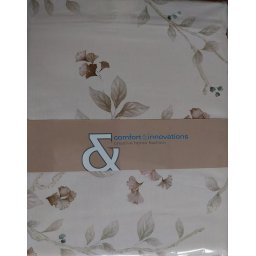 BEGE 280x260 cm - Jogo de capa P/ edredao 100% algodão percal - ASIAN FLOWER: 1 saco P/ Edredão 280x260 cm + (2) fronhas 50x70 cm