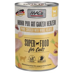 24x400g frango com corações de aves MAC's comida húmida gatos