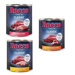 6x800g misto aves Classic Rocco Comida húmida cães