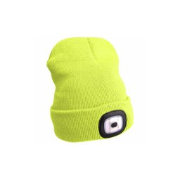 Extol - Gorro com lanterna frontal recarregável via USB 300 mAh, amarelo néon, tam. ÚNICO