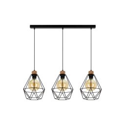 Spot-Light 21822304-Candeeiro suspenso DIAMENT 3xE27/60W/230V carvalho