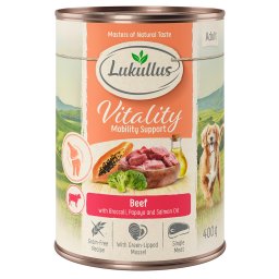 6x400g vaca sem cereais Articulações Lukullus Vitality latas cães