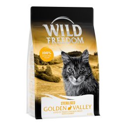 2x6,5kg coelho Adult Golden Valley Sterilised Wild Freedom ração gatos