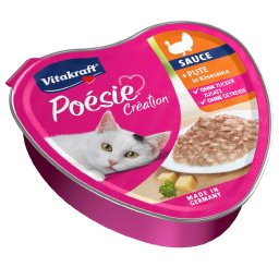 15x85g peru em molho de queijo Poésie Création Vitakraft comida húmida gatos
