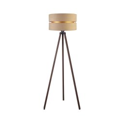 Duolla - Candeeiro de chão DUO 1xE27/60W/230V diâmetro 44 cm bege/castanho