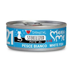 24x85g peixe branco Mini-Me Sterilised Disugual comida húmida gatos